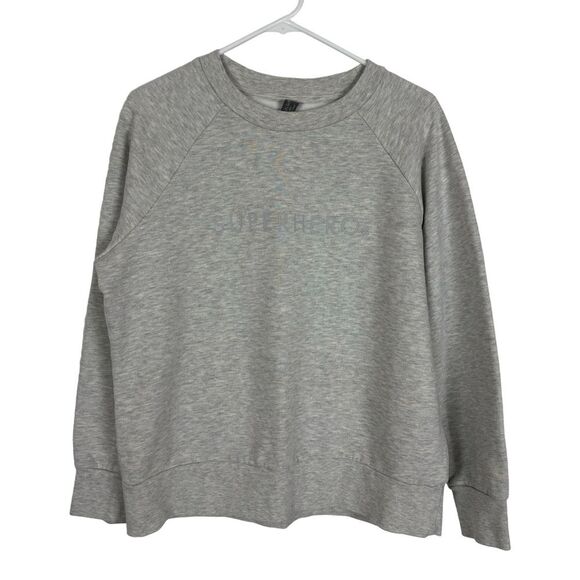 Sweaty Betty Superhero Gray Pullover Crewneck Sweater Women's Large - Picture 2 of 7